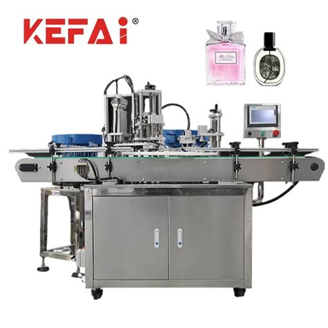 Kefai Automatic Pneumatic Perfume Bottle Collar Cap Rotary Pressing