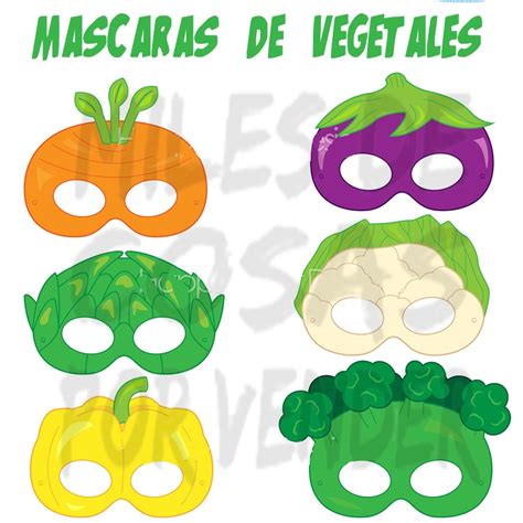 50 Mascaras Antifaces De Vegetales Lechuga Morron Brocoli 500 00 En