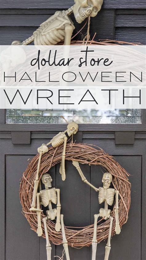 How To Make A Halloween Wreath With Dollar Store Skeletons Twelve On Main