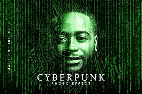 Efecto De Foto De Retrato Cyberpunk Archivo PSD Premium