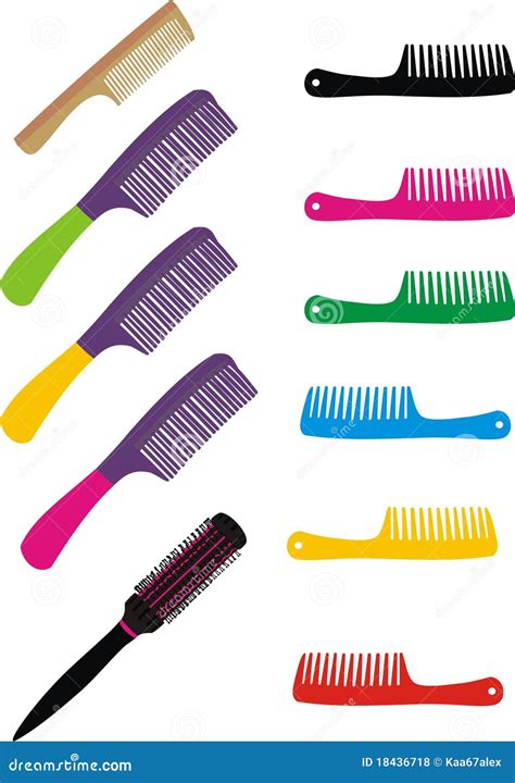 Set Of Hairbrushes Stock Vector Illustration Of Hairdress 18436718