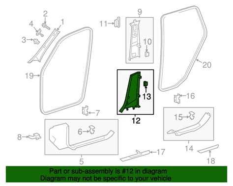 2012 2019 Mercedes Benz Lower Center Pillar Trim 166 690 25 25 8N84