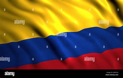 La Bandera Brillante De Colombia Movimiento Bandera Amarilla Azul Y