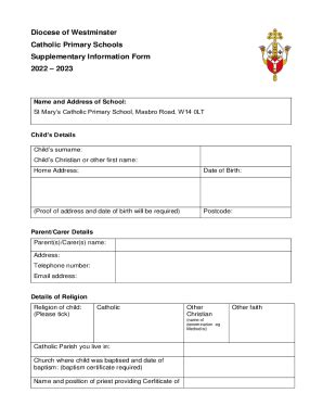 Fillable Online Supplementary Information Form Pdf Fax Email Print