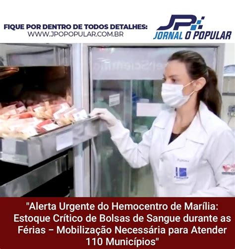 Hemocentro de Marília Adverte sobre Baixo Nível de Bolsas de Sangue