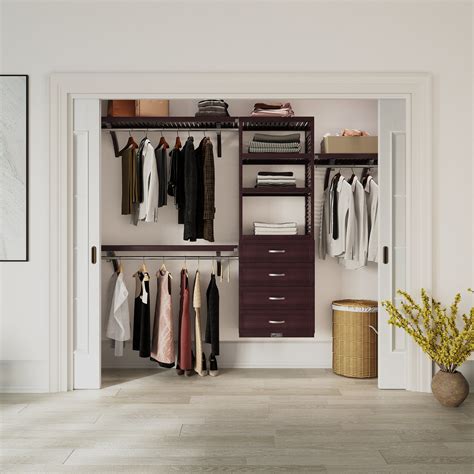 John Louis Home Solid Wood Reach In Closet System With 4 Drawers