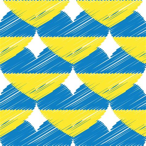 Seamless Pattern Line Ukraine Flag. Thin Outline National Background ...