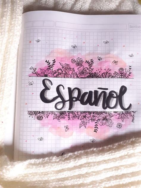 Portada Cuaderno Español Bullet Journal Banner Lettering Tutorial Bullet Journal School