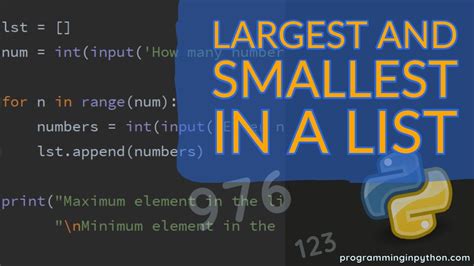 Find The Largest And Smallest Number In A List In Python Printable