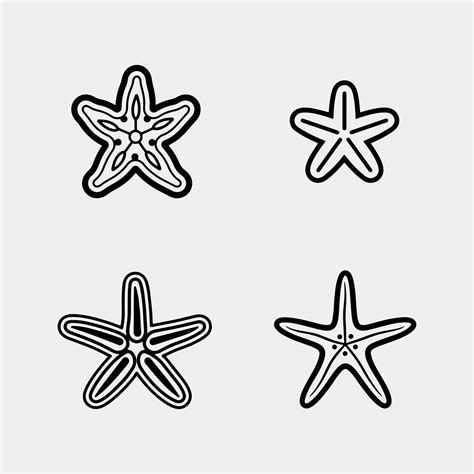 Starfish Icon Set Of Starfish Vector Icons On White Background