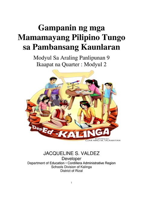 AP9 Q4 W2 Ibat Ibang Gampanin Ng Mamamayang Pilipino Valdez Kalinga