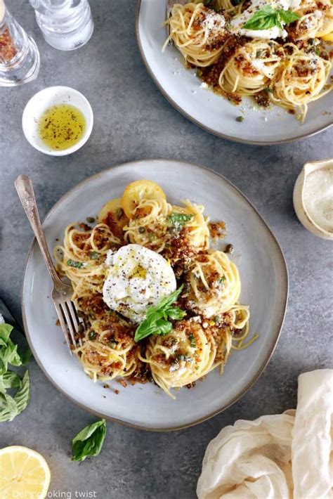 Lemon Butter Pasta With Burrata Cheese Del S Cooking Twist