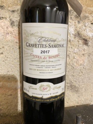 Château Gravettes Samonac Cuvée Prestige Côtes de Bourg Vivino 日本