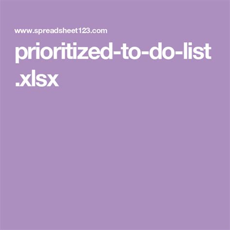 Prioritized To Do List Xlsx Prioritize Template Free To Do List