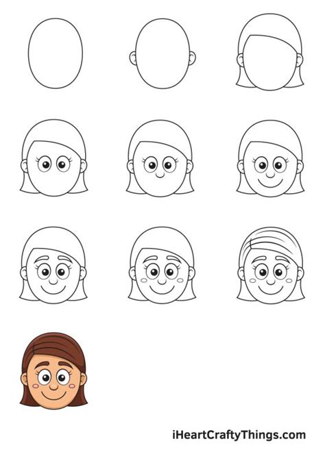 Girl Face Drawing - How To Draw A Girl Face Step By Step