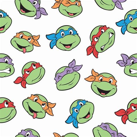 Teenage Mutant Ninja Turtles Character Faces Peel And Stick Wallpaper