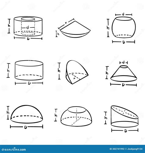 3d Shapes Sketch Volume Mathematics Geometric Stock Vector Illustration Of Sign Figure 302741992