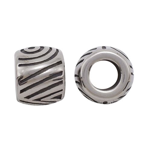 Hole 6mm Stainless Steel European Beads Large Hole Spacer Bracelet Paracord Slider Short Tube