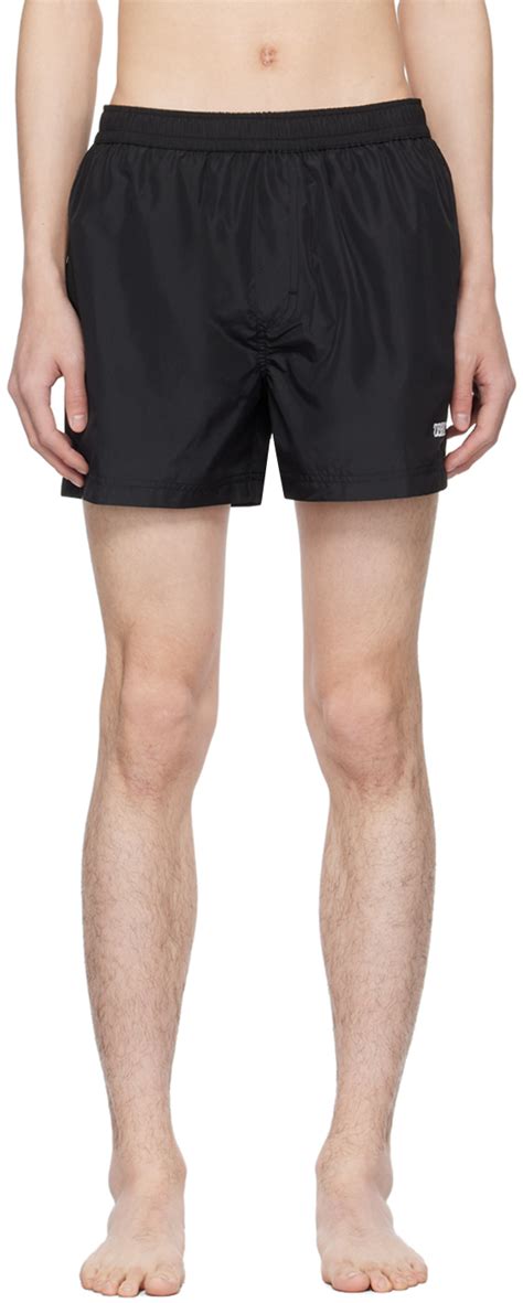 Zegna Black Drawstring Swim Shorts Ssense