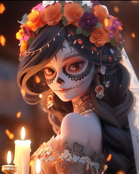 Foto De Caveira Bonita - Caveira colorida | Fotos de halloween, Caveiras mexicanas, Fanarts