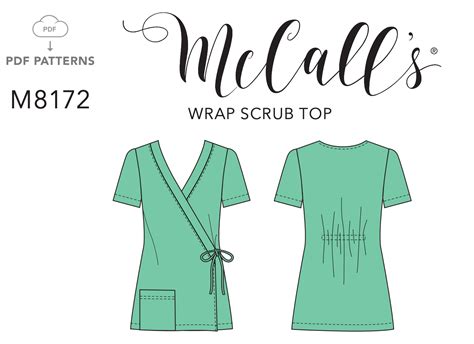 Nurse Scrub Top Pattern Saverjuja