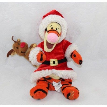 Peluche Tigrou Disney Store P Re No L Manteau Rouge Renne Cm