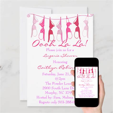 Cute Bra Bridallingerie Shower Invitation Zazzle