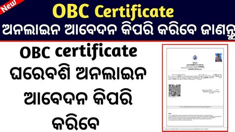 How To Apply OBC Caste Certificate In Odisha OBC Certificate Apply