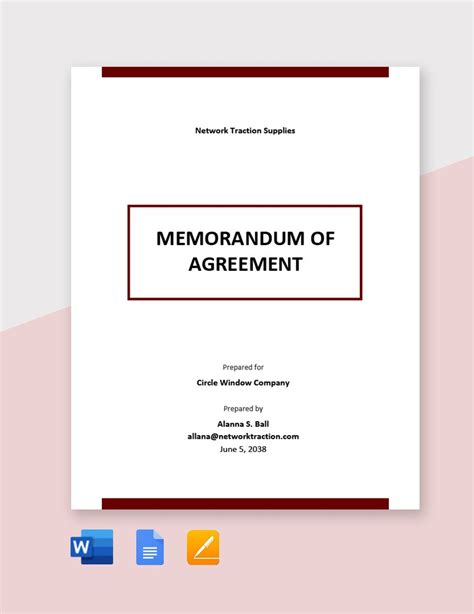 Memorandum Of Agreement Templates In Pdf Free Download