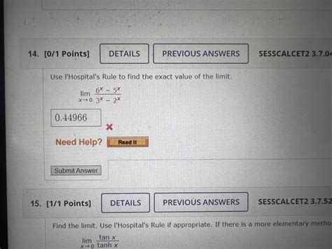 Solved 14 0 1 Points DETAILS PREVIOUS ANSWERS SESSCALCET2 Chegg