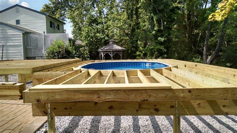 Two Level Deck Oyster Bay Ny Early In The Process Deck And Patio Built Framing For A Deck