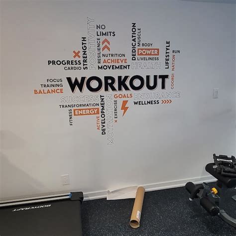 Workout Vinyl Gym Wall Decal Inspirational Words Gym Decal Fitness