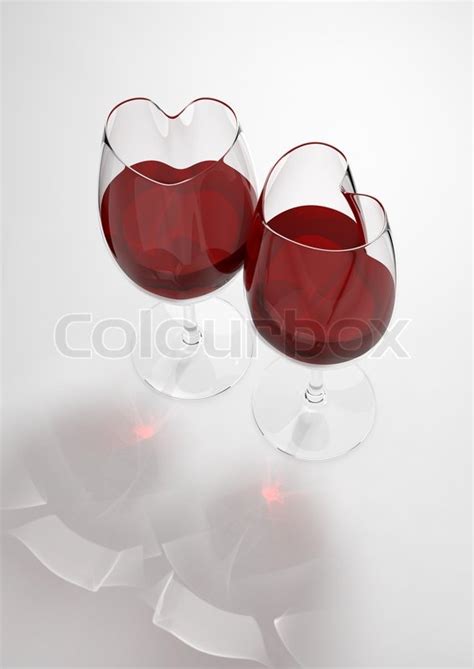 Heart Shaped Gläser Wein Mit Liebe T Stock Bild Colourbox