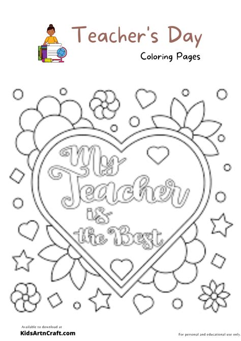 Teacher’s Day Coloring Pages For Kids – Free Printables - Kids Art & Craft