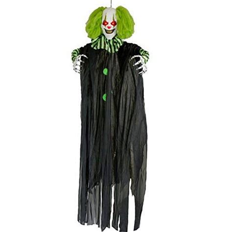 Sunstar Industries 4 Foot Light Up Hanging Scary Clown Haunted House Skeleton Halloween Decor