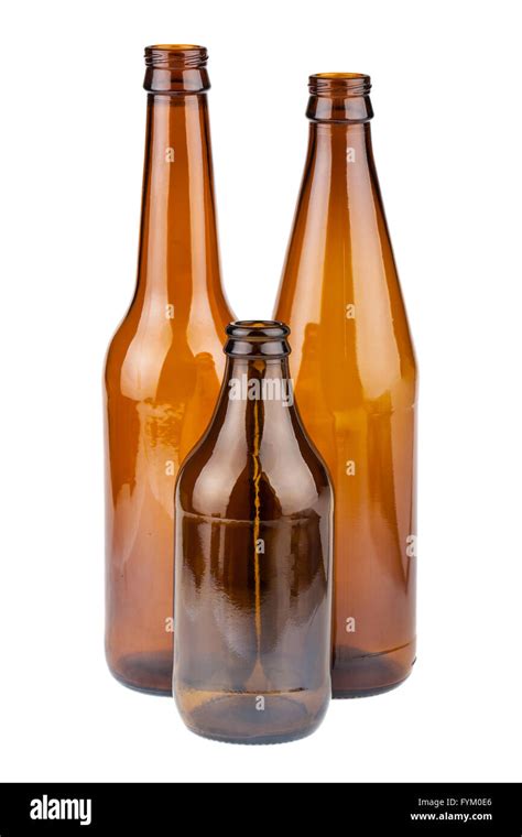 Three Empty Brown Bottles Stock Photo Alamy