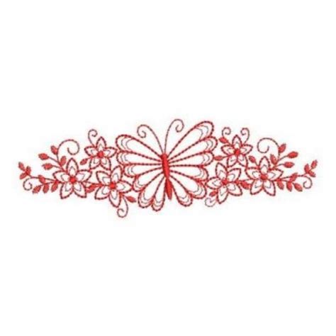 Redwork Butterfly Floral Machine Embroidery Design Embroidery Library