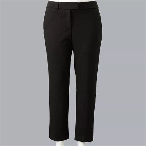 Plus Size Simply Vera Vera Wang High Rise Slim Straight Trouser Pants