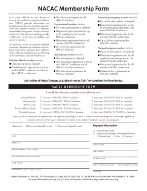 Fillable Online Nacac Membership Application Interest Form Fax Email