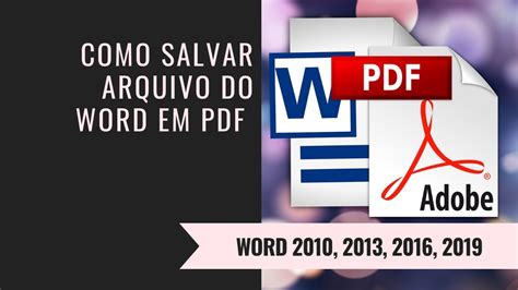 Como Salvar Arquivo Do Word Em PDF Microsoft Word Para Iniciantes