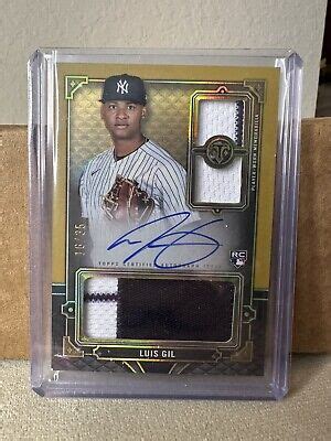 LUIS GIL 2022 TOPPS TRIPLE THREADS JUMBO AUTOGRAPH RELIC GOLD ROOKIE