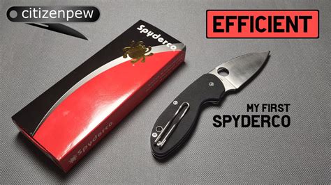 The Efficient G 10 Black My First Spyderco Knife Youtube