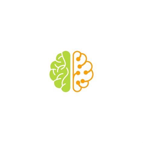 Conception De Logo De Cerveau Lampe De Cerveau Vecteur Premium