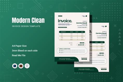 Modern Clean Invoice Graphic By Fannanstudio Creative Fabrica