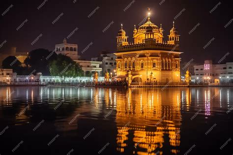 Premium Photo | Beautiful night view of Golden Temple Amritsar