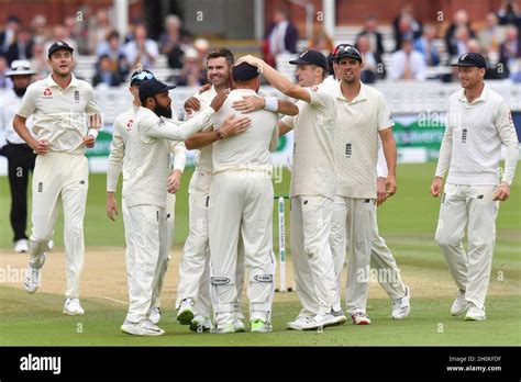 Englands James Anderson Celebrates Taking The Wicket Of Indias Murali