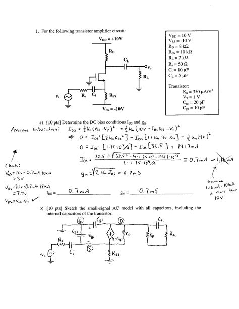 Solved Problems On Transistor Amplifier Circuit Electronics Ii Ece 323 Docsity