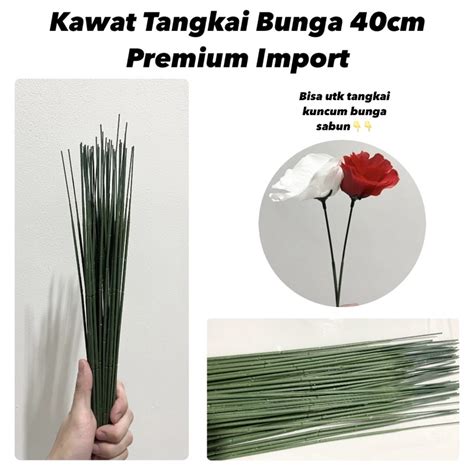 Jual Tangkai Bunga Kawat Import Tebal 2mm Untuk Bunga Artificial