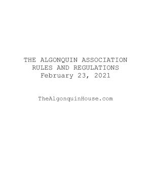 Fillable Online The Algonquin Association Rules And Fax Email Print