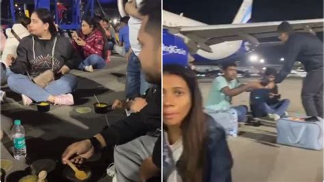 Indigo Passengers Have Dinner On Apron After Goa Delhi Flight Delayed